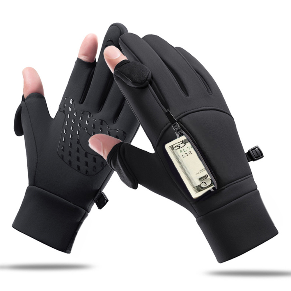 Ski Glove Waterproof - Зимние теплые перчатки-трансформеры с открытыми двумя