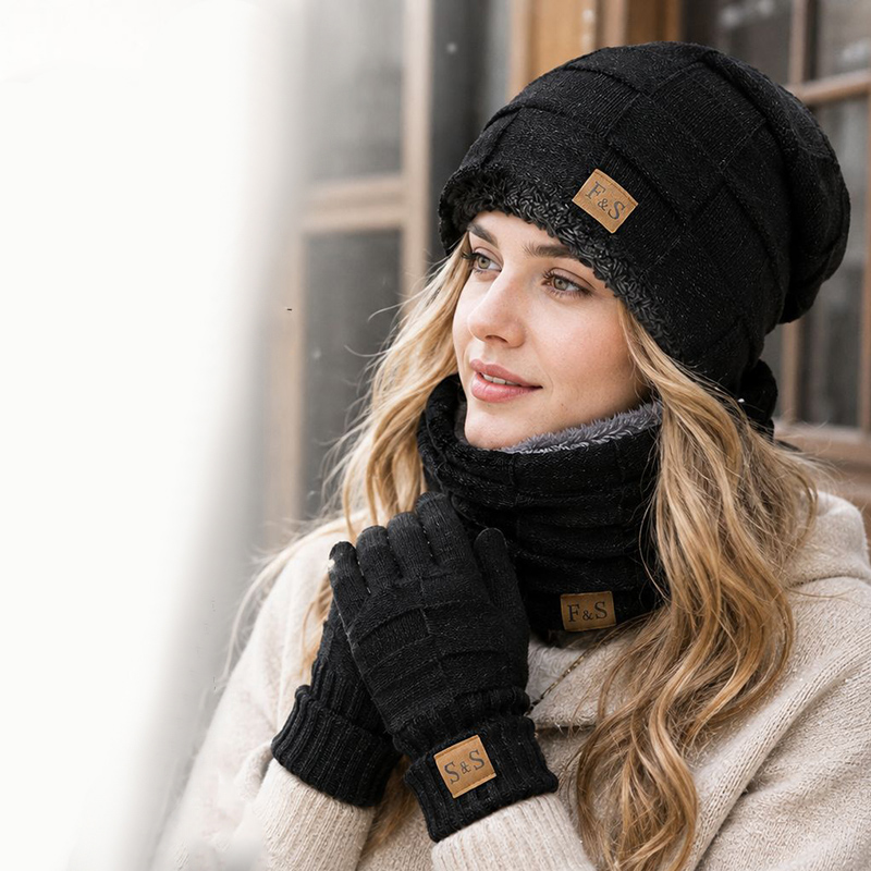 Зимний теплый комплект из шапк – обзор и цена Wool Glove Lined